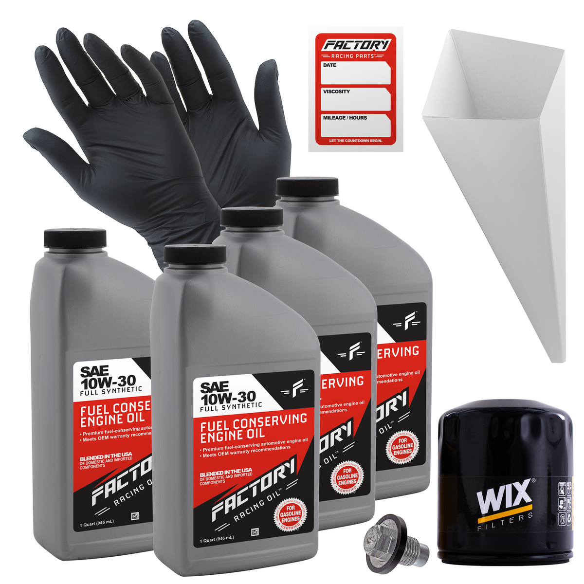 Oil Change Kit For Jeep Cherokee 1991-2000, Comanche 1991-1992 2.5L, Wrangler 1991-2002 2.5L / 2003-2006 2.4L 10W-30 Full Synthetic Oil - 4 Quarts