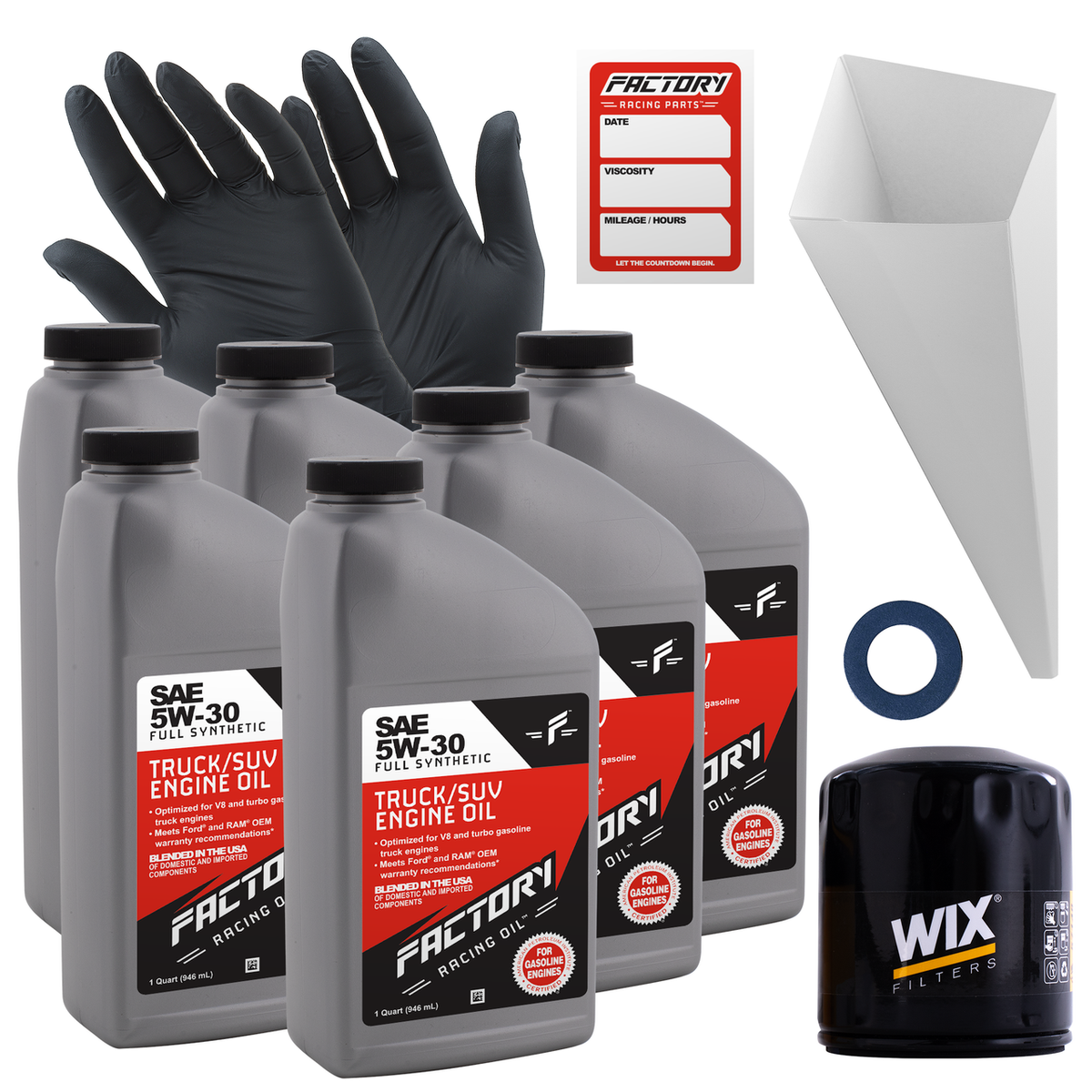 Oil Change Kit For Toyota 4Runner 1996-2009, FJ Cruiser 2007-2009, Tacoma 1995-2015, Tundra 2009-2011 5W-30 Full Synthetic Oil - 6 Quarts