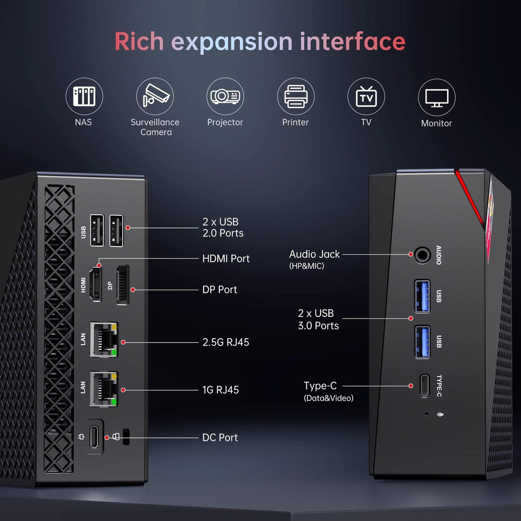 ACEMAGICIAN [Dual LAN Mini Gaming PC AMD Ryzen 7 5800U Mini PC 16GB DDR4 512G...