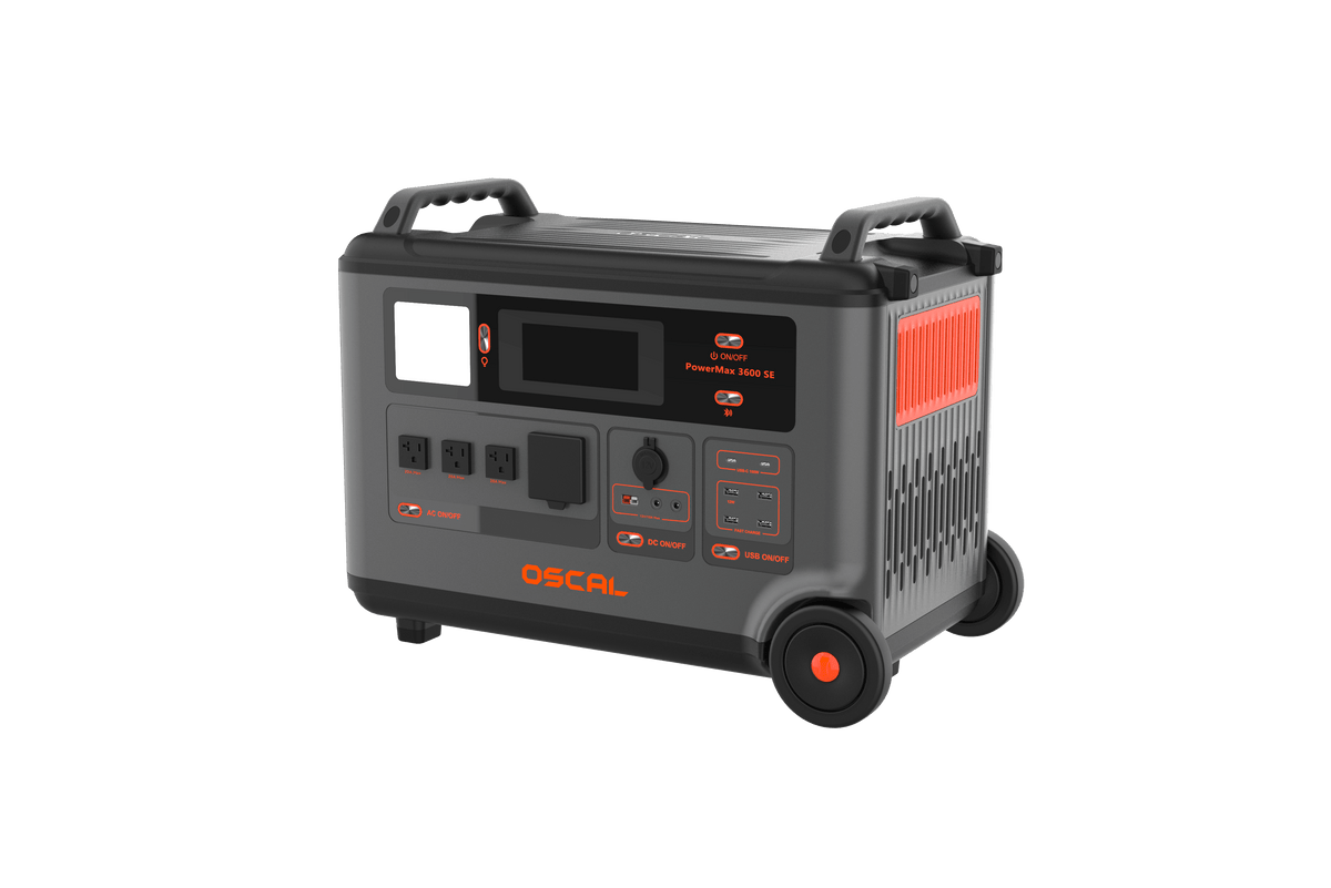 OSCAL PowerMax 3600SE Expandable Portable Power Station 3600Wh LiFePO4 Solar Generator