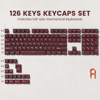 138 Keys Retro Brown Gray PBT Keycap Double Shot Cherry Profile Key Caps for Cherry MX Switches Mechanical Gamer Keyboard