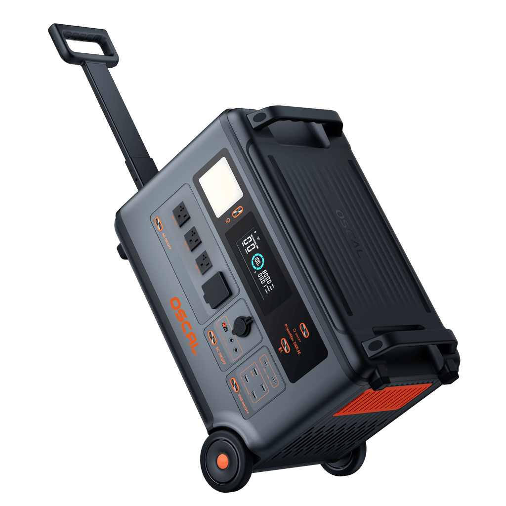 OSCAL PowerMax 3600SE Expandable Portable Power Station 3600Wh LiFePO4 Solar Generator