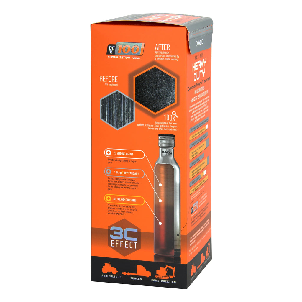XADO 1 Stage Maximum Heavy Duty – Metal Conditioner for Medium to Heavy-Duty Engines | 10-25 Qt.