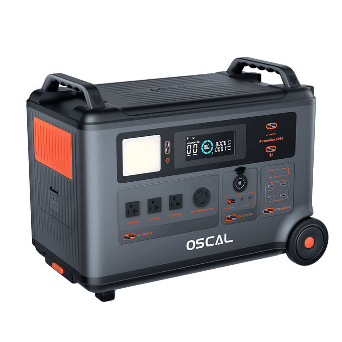 OSCAL PowerMax 6000 Expandable Portable Power Station 3600Wh LiFePO4 Solar Generator