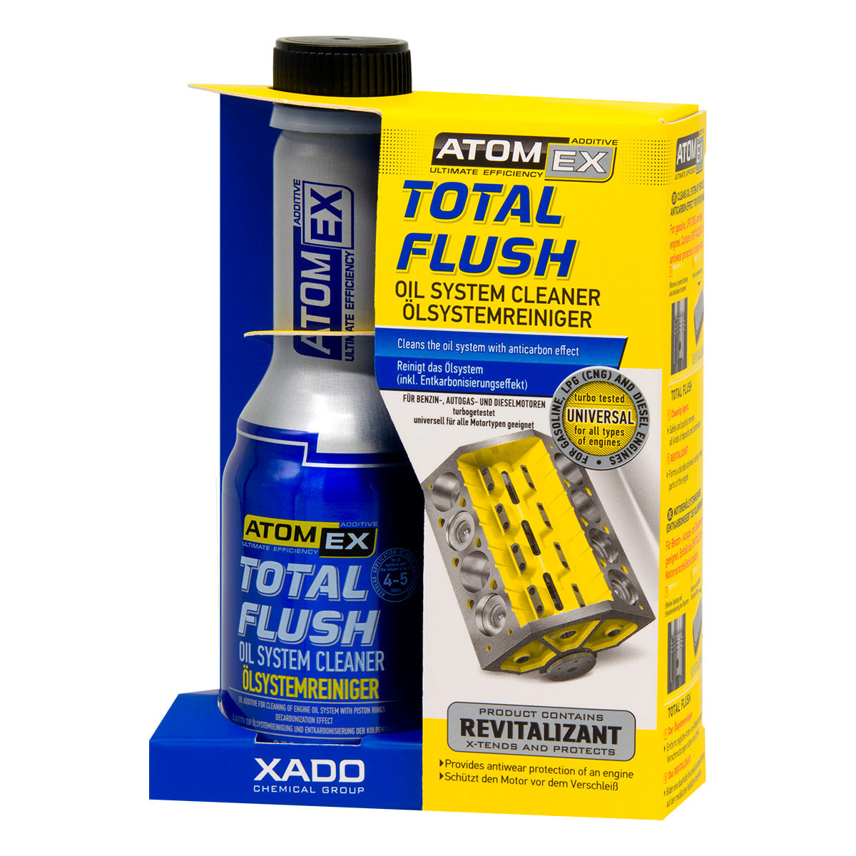 XADO Total Flush - Engine Oil System Cleaner & Motor Flush Treatment - Stops Oil From Burning - Carbon and Sludge Remover