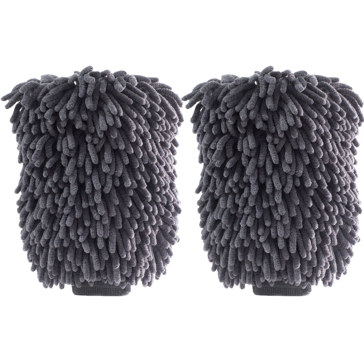 MOTIVITY Chenille Microfiber Car Wash Mitt, Scratch-Free, Lint-Free, Highly Absorbent, 2 Pack – Large, Gray