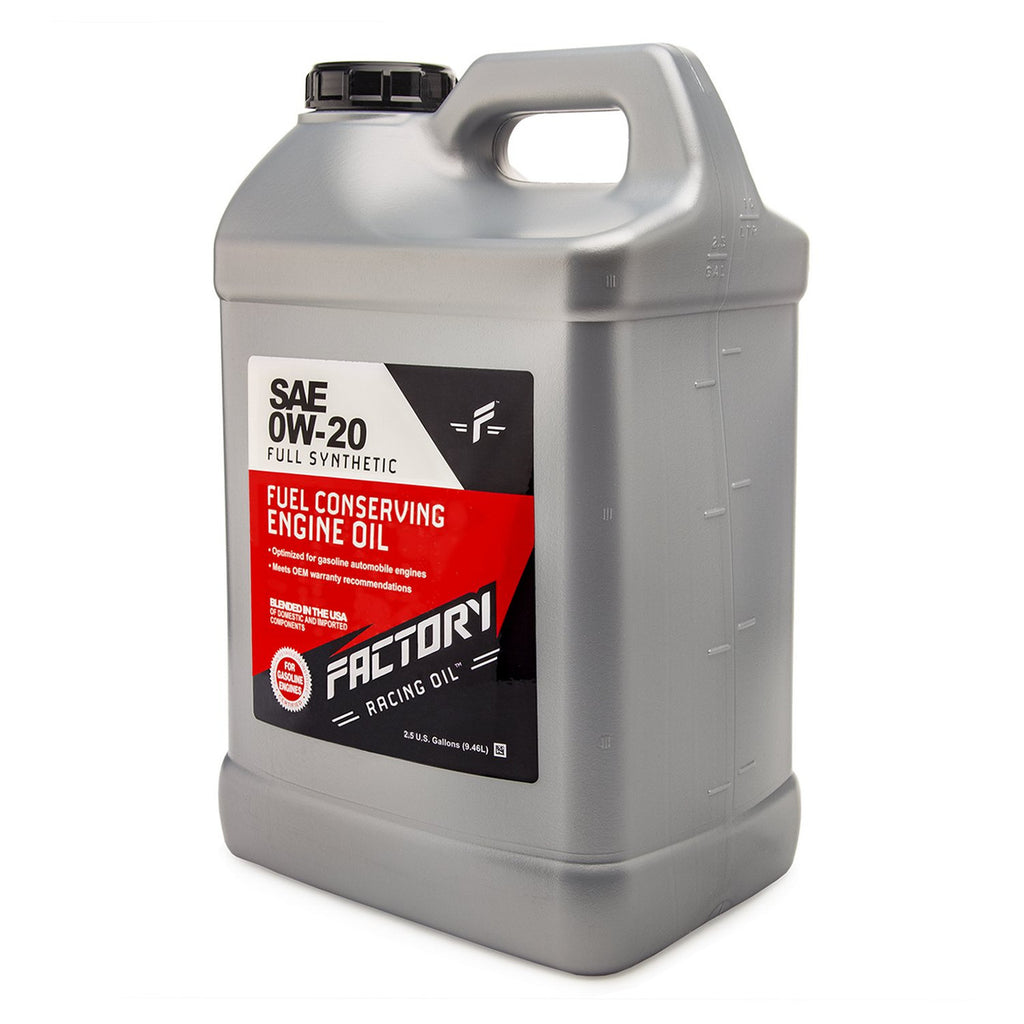 Factory Racing Oil SAE 0W20 Full Synthetic Engine Oil, API SP GF-6A, 2.5 Gallons
