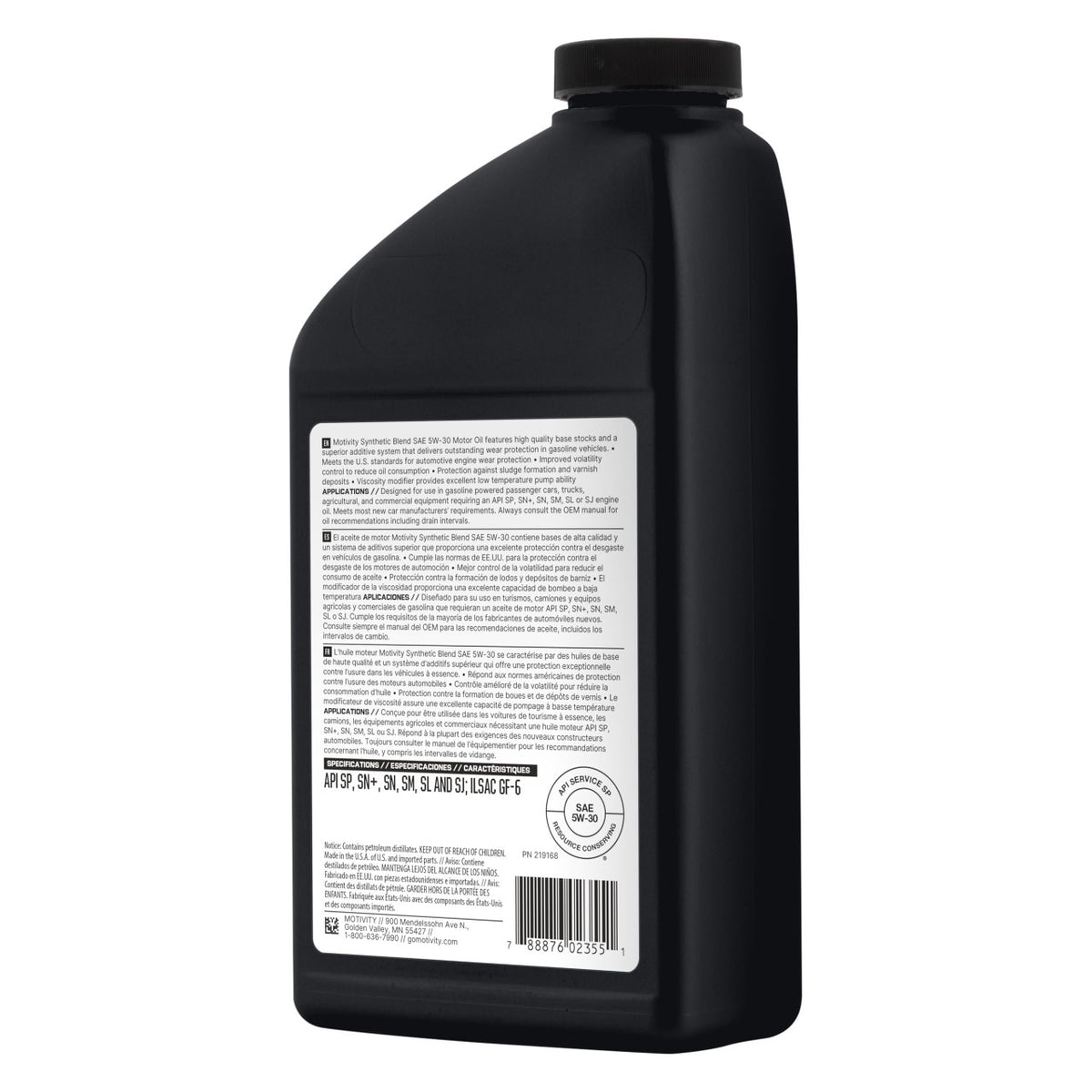 MOTIVITY Synthetic Blend SAE 5W-30 Motor Oil - 6 Pack of 1 Quart Bottles