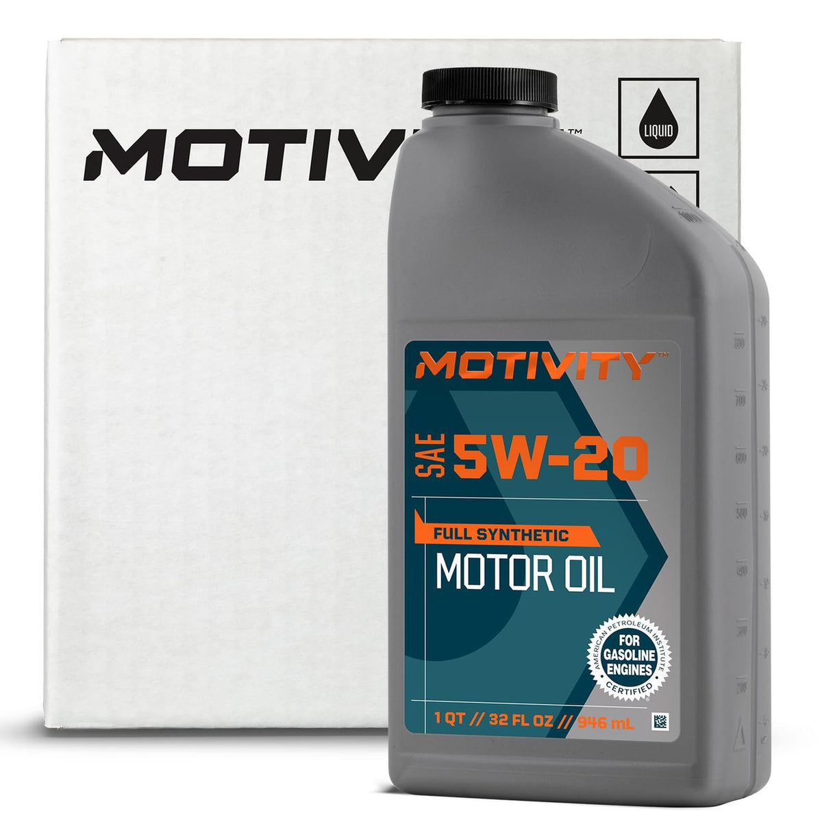 MOTIVITY Full Synthetic SAE 5W-20 Motor Oil - 6 Pack of 1 Quart Bottles