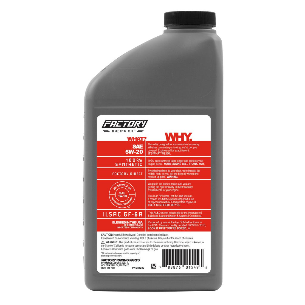 Oil Change Kit For Ford Fusion 2.0L Turbo, 2.5L 2013-2020, Transit Connect 2.5L 2014-2022 5W-20 Full Synthetic Oil - 6 Quarts