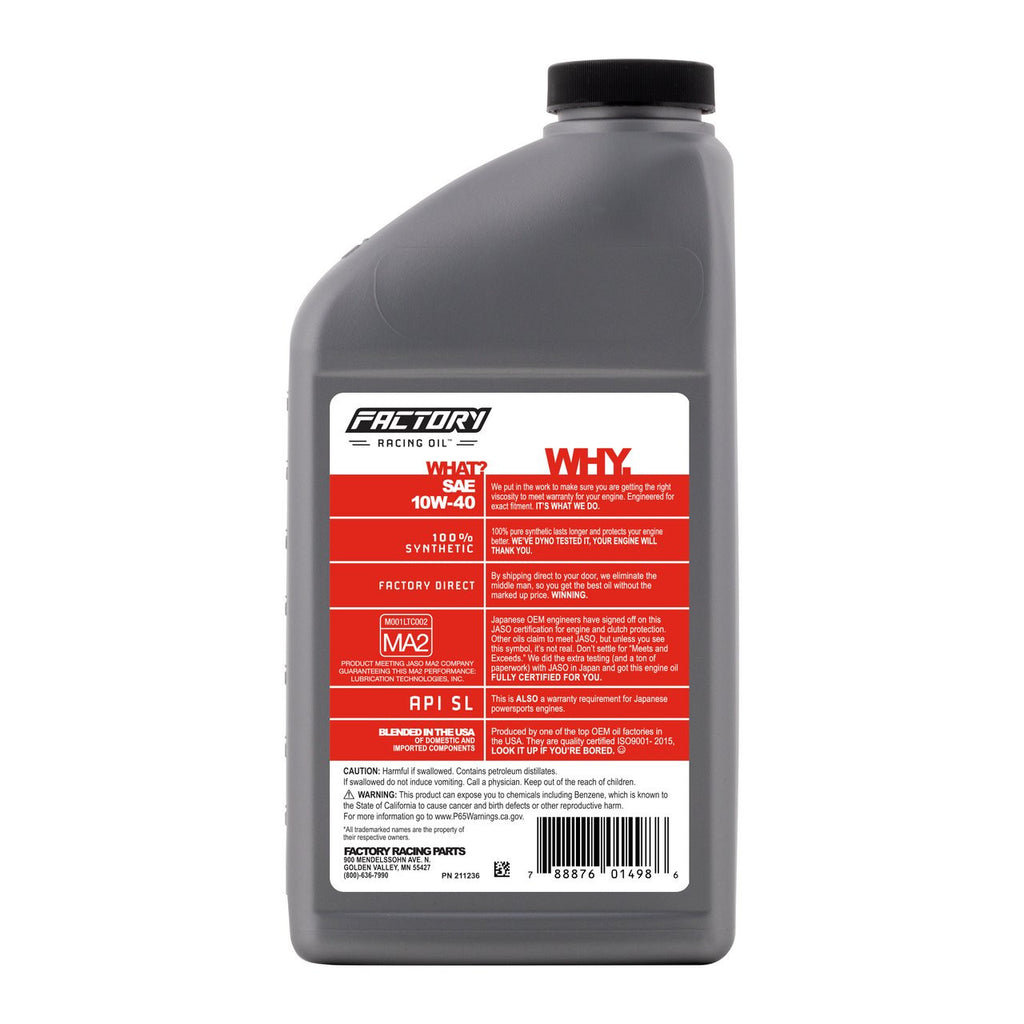 Oil Change Kit For Suzuki Quadrunner LT160 10W-40 2 Quart