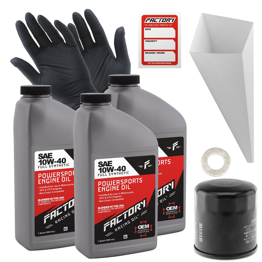 Oil Change Kit for Kawasaki Ninja ZX1200 Vulcan VN1500 VN800 10W-40 Full Synthetic 3 Quart