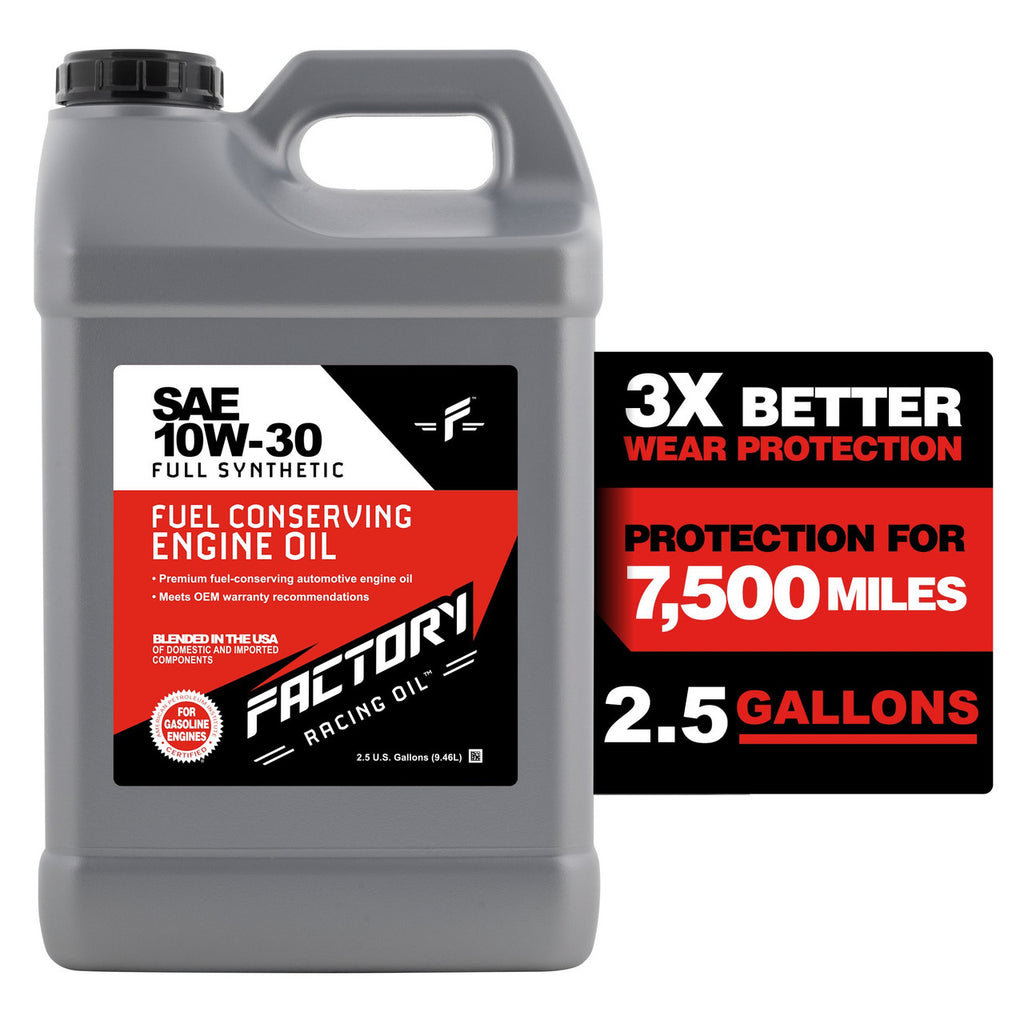 Factory Racing Oil SAE 10W30 Full Synthetic Oil, API SP ILSAC GF-6A, 2.5 Gallons