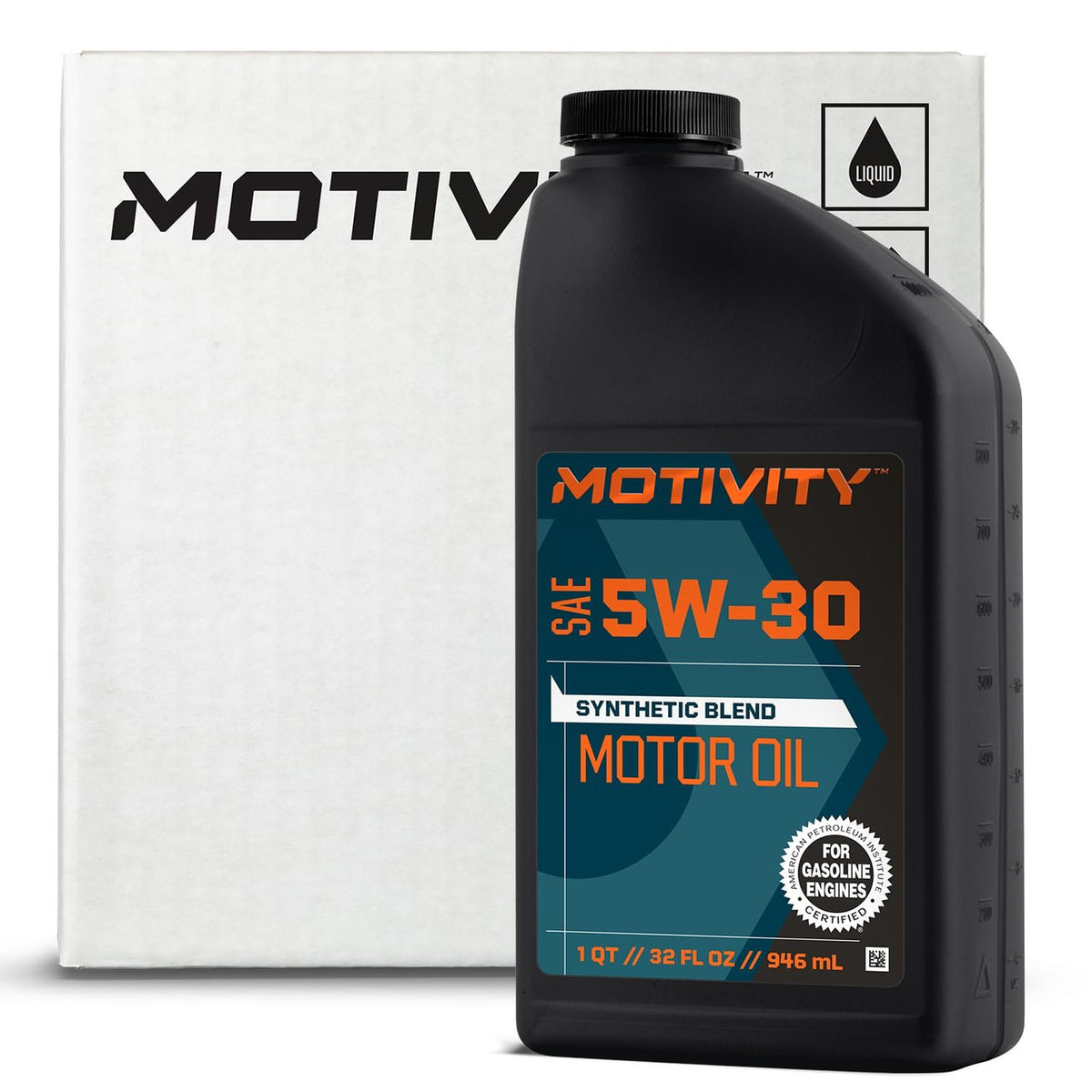 MOTIVITY Synthetic Blend SAE 5W-30 Motor Oil - 6 Pack of 1 Quart Bottles
